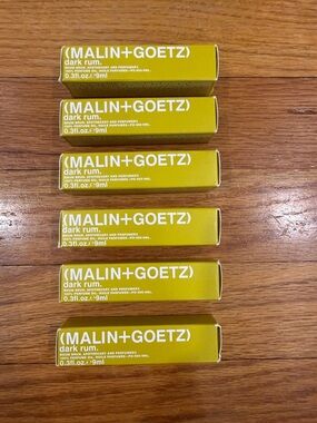 MALIN+GOETZ Dark Rum Travel Perfume Oil – 0.3 fl oz - package of 6